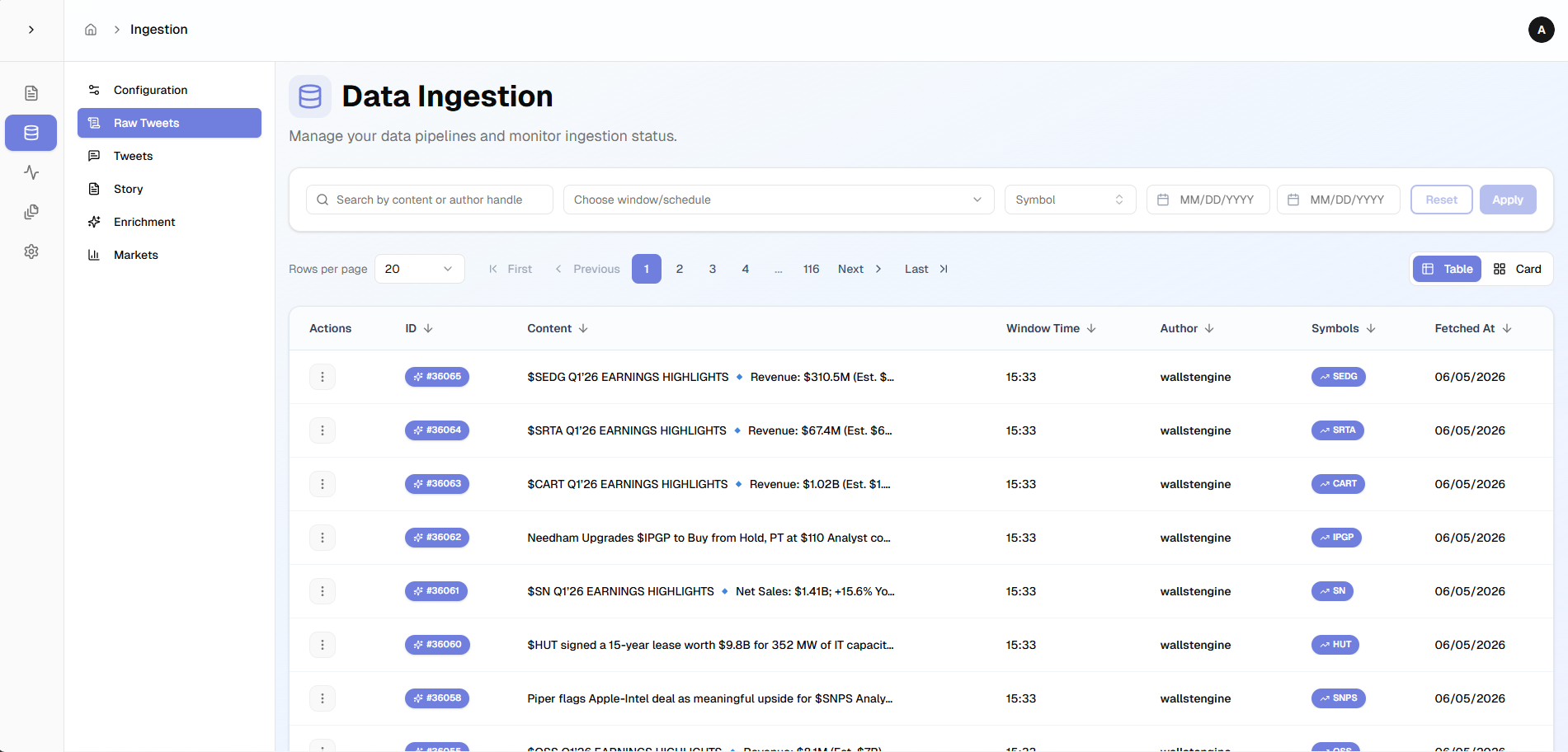 Market Intelligence Reporting Platform project screenshot